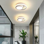 Modern LED Ceiling Light Fixture - Black & White, Metal, 12-inch — Image 10
