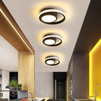Modern LED Ceiling Light Fixture - Black & White, Metal, 12-inch — Main Image
