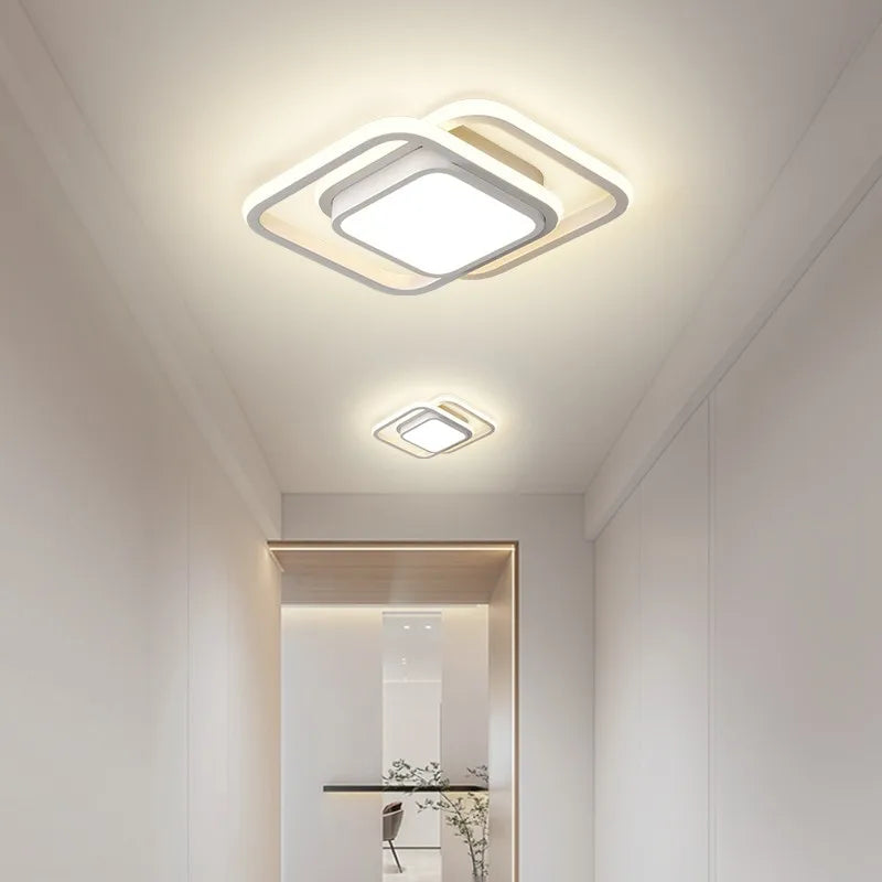 Modern LED Ceiling Light Fixture - Black & White, Metal, 12-inch — Image 11