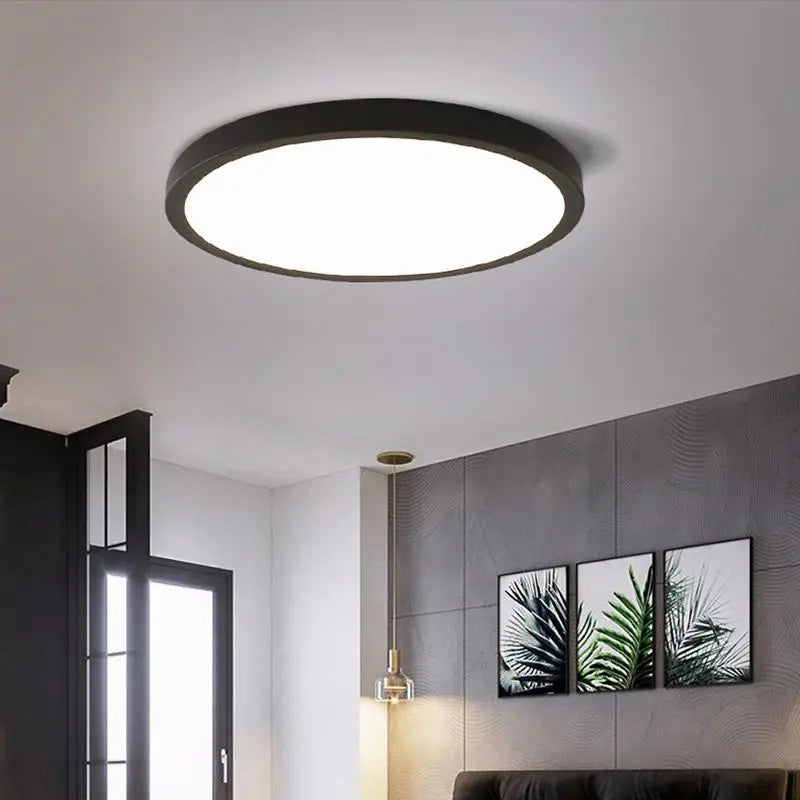 Modern LED Ceiling Light Fixture - Round, Flush Mount, Gold/Black/White — Image 2