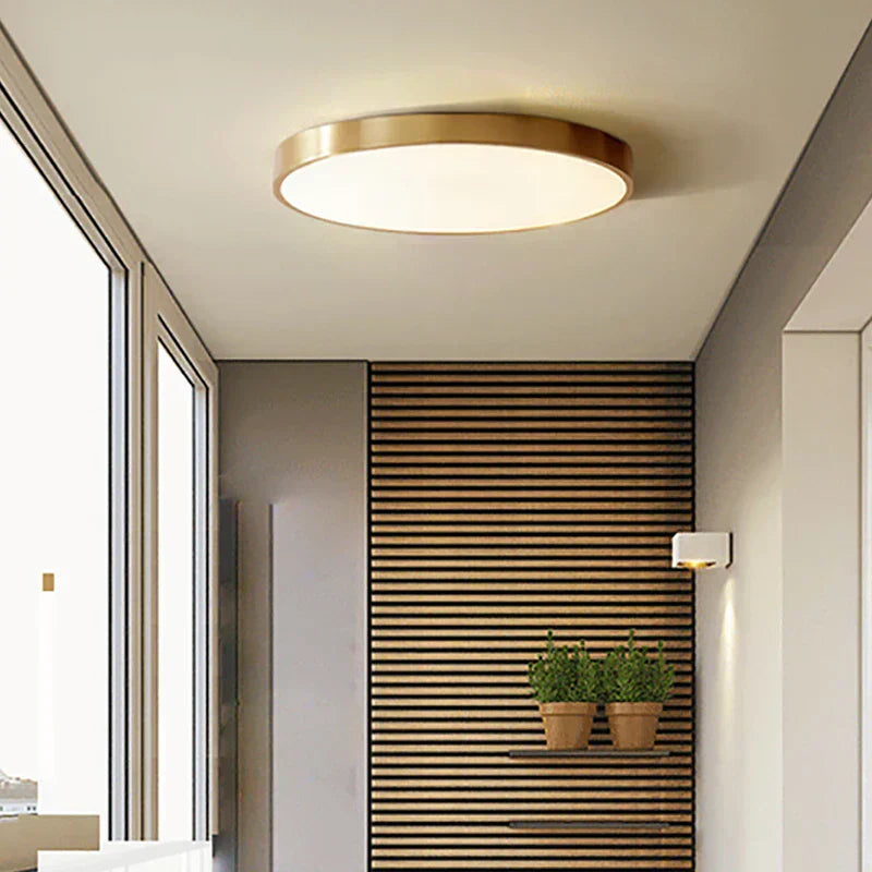 Modern LED Ceiling Light Fixture - Round, Flush Mount, Gold/Black/White — Image 4