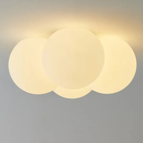 Modern Cloud Ceiling Light Fixture Glass LED Flush Mount White for Bedroom Living Room — Main Image