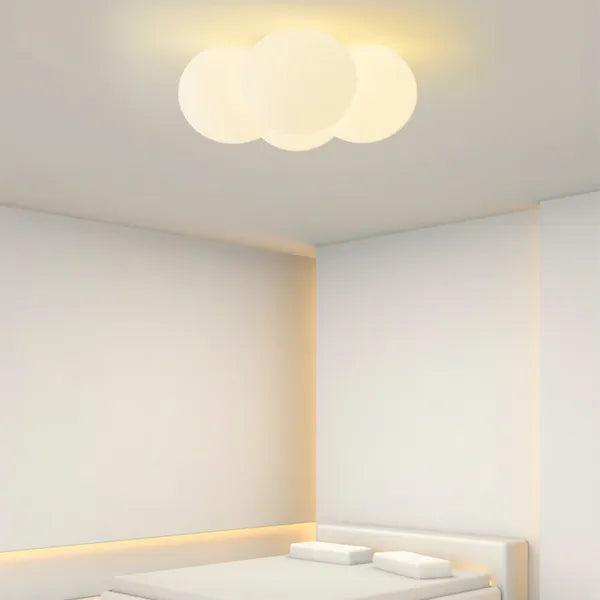Modern Cloud Ceiling Light Fixture Glass LED Flush Mount White for Bedroom Living Room — Image 3