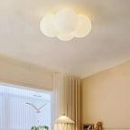 Modern Cloud Ceiling Light Fixture Glass LED Flush Mount White for Bedroom Living Room — Image 4