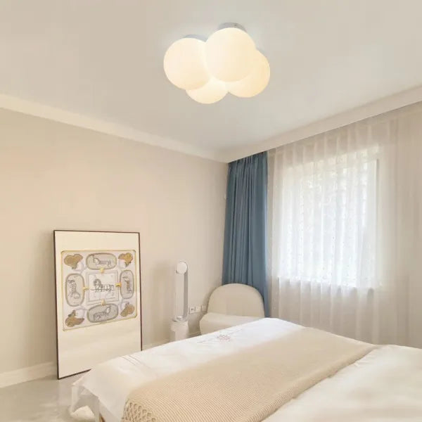 Modern Cloud Ceiling Light Fixture Glass LED Flush Mount White for Bedroom Living Room — Image 5