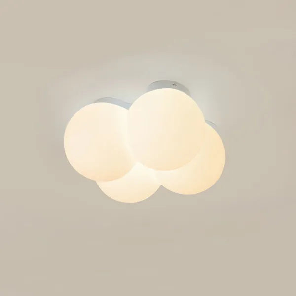 Modern Cloud Ceiling Light Fixture Glass LED Flush Mount White for Bedroom Living Room — Image 6