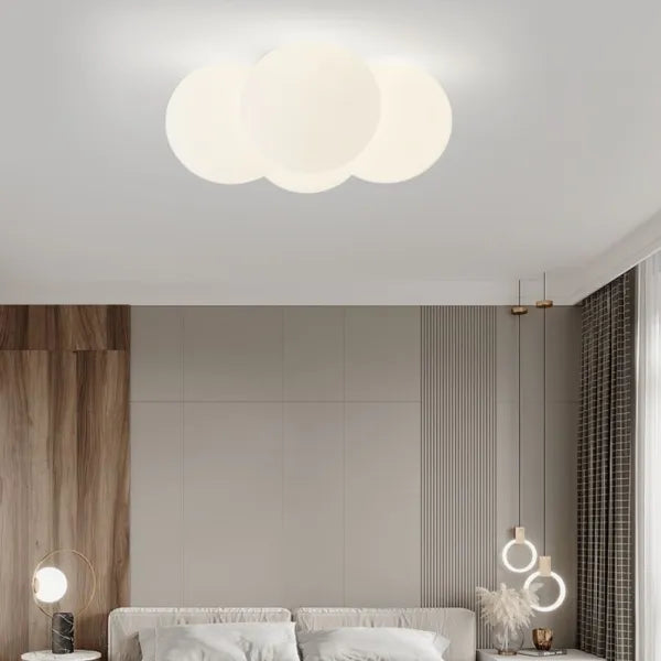 Modern Cloud Ceiling Light Fixture Glass LED Flush Mount White for Bedroom Living Room — Image 8