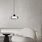 Modern Glass Pendant Light Smoke Shade Ceiling Lamp Adjustable Cord — Image 4