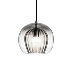 Elegant Modern Glass Pendant Light with Brass Accents - Clear, 12-inch Diameter — Image 14
