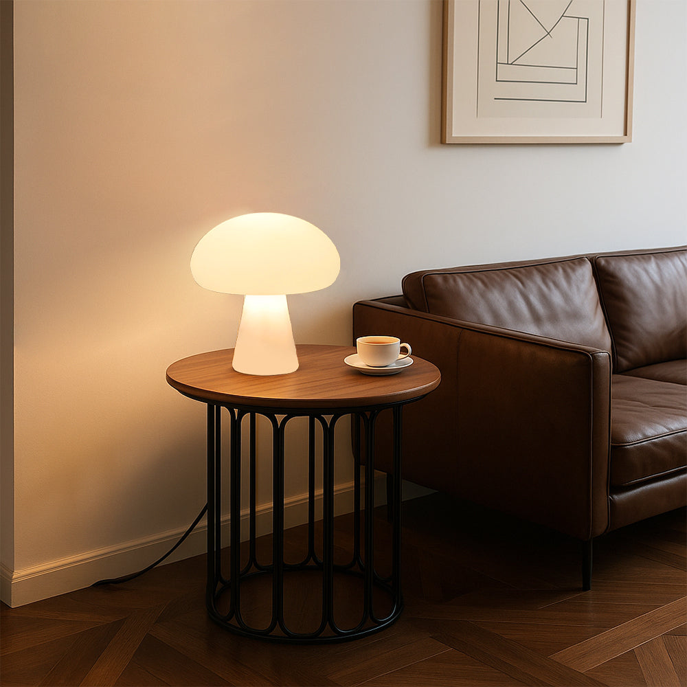 Modern Mushroom LED Table Lamp - White Acrylic, Ambient Lighting — Image 6