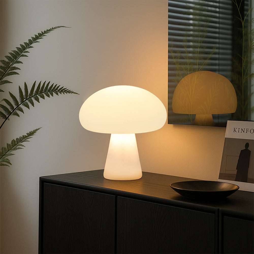 Modern Mushroom LED Table Lamp - White Acrylic, Ambient Lighting — Image 7