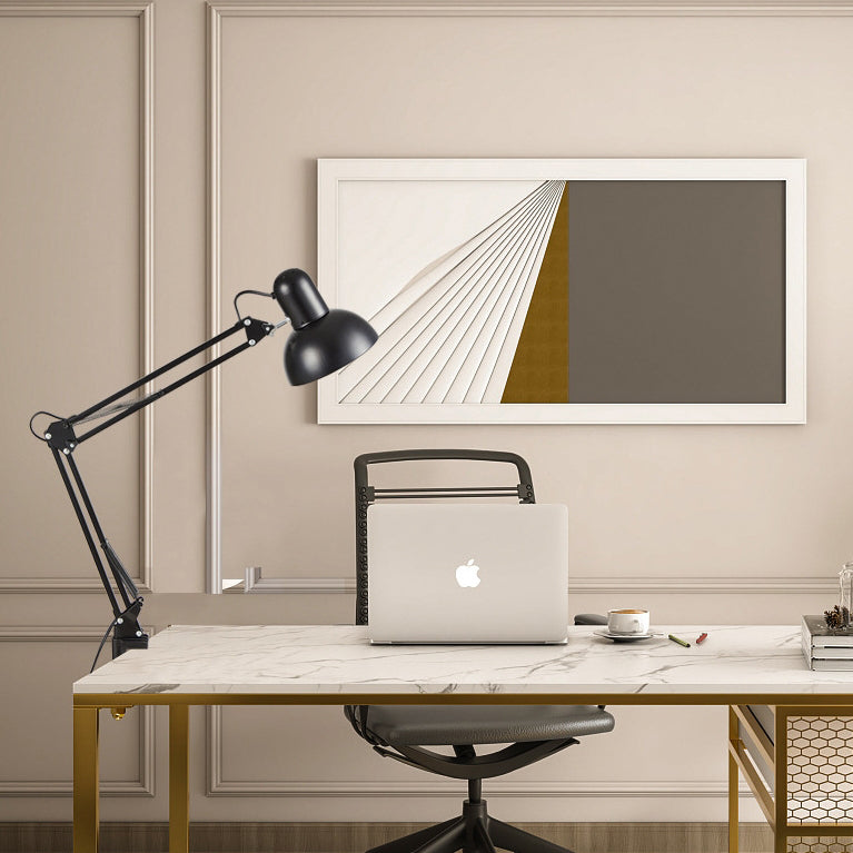 Generic Adjustable Desk Lamp with Clamp Flexible Metal Swing Arm Task Light Black — Image 3