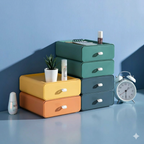 Colorful Stackable Plastic Storage Drawer Organizer Set Multicolor Home Office Desk — Main Image