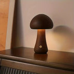 Wooden Mushroom Table Lamp LED Night Light Modern Minimalist Design Brown — Image 6