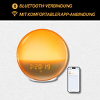 Sunrise Simulation Wake-Up Light Alarm Clock with Bluetooth, USB Rechargeable, FM Radio, Adjustable Brightness, Orange — Image 7