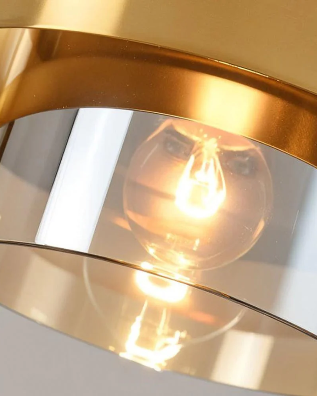 Modern Brass and Glass Pendant Light Elegant Ceiling Fixture — Image 4
