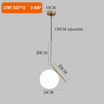Contemporary Geometric Pendant Light Fixture - Gold & Black - Adjustable - 12W E27 — Image 2