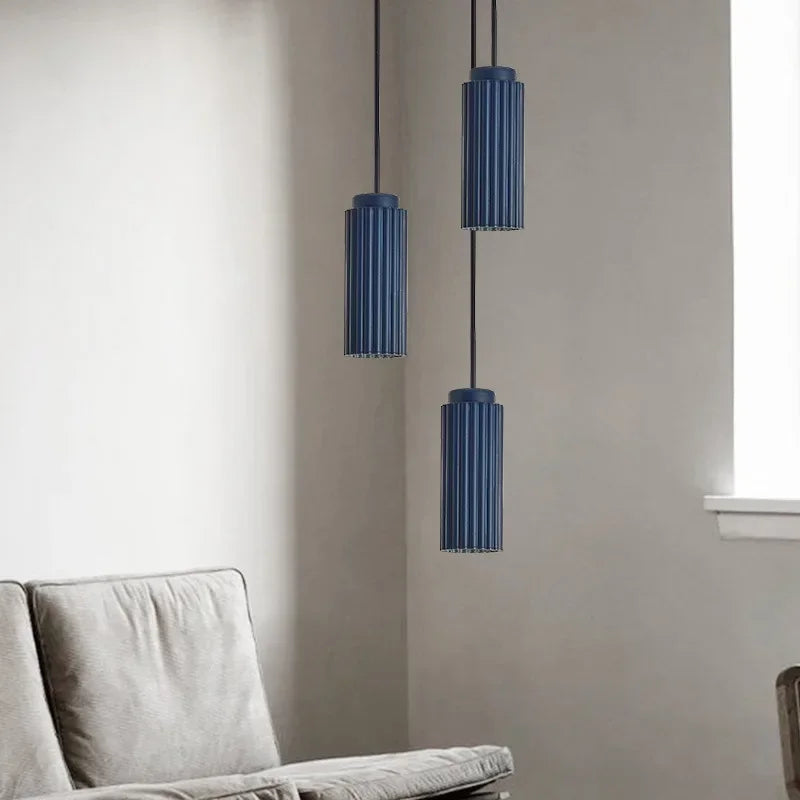 Modern Ribbed Ceramic Pendant Light Fixture Multicolor Minimalist Design — Image 5