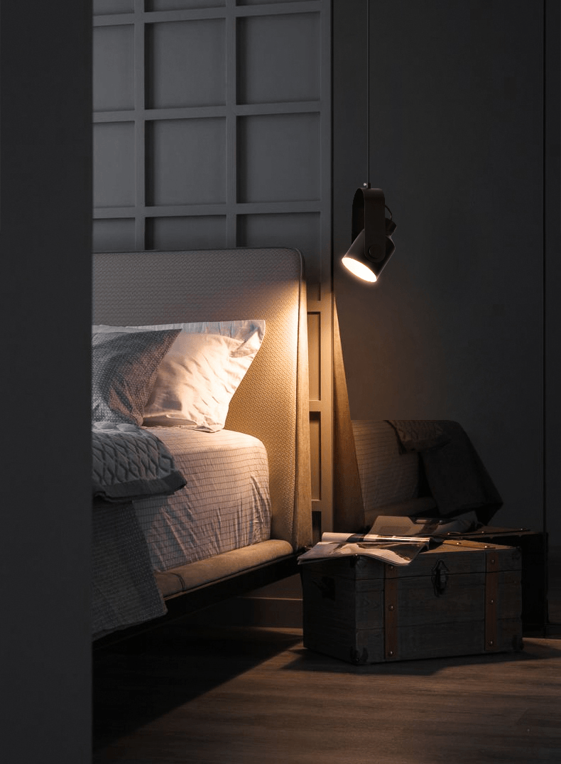 Modern Adjustable Pendant Light Metal Wood Hanging Lamp Black White — Image 5
