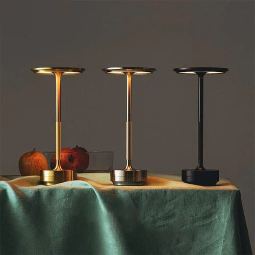 Luxlite Modern LED Table Lamp Brass Finish Dimmable Touch Control Rechargeable — Image 11