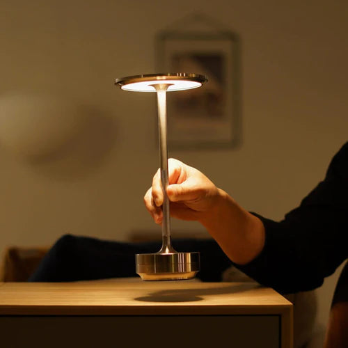 Luxlite Modern LED Table Lamp Brass Finish Dimmable Touch Control Rechargeable — Image 19