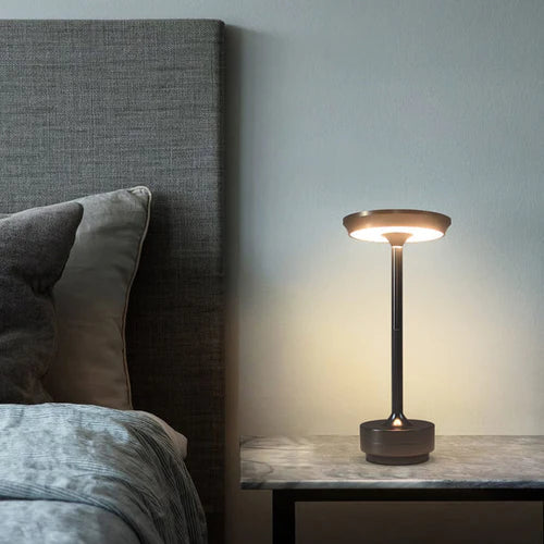 Luxlite Modern LED Table Lamp Brass Finish Dimmable Touch Control Rechargeable — Image 8
