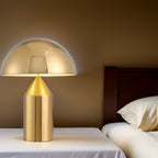 Modern Dome Table Lamp Metal Sleek Design Gold White Black — Image 3