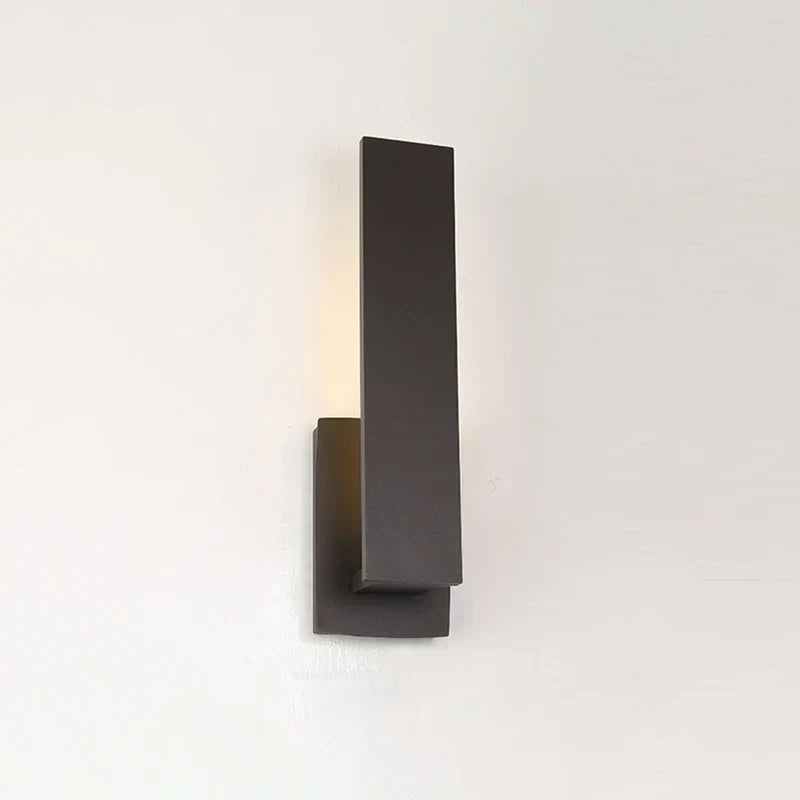 Modern Outdoor Wall Sconce Light Fixture, Black, Waterproof, LED — Image 3