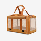 Pet Carrier Bag Durable Mesh Travel Tote for Cats Small Dogs Adjustable Strap Safety Buckle Brown — Image 12