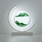 Dynamic Sand Art LED Table Lamp Modern Circular Kinetic Sculpture Adjustable Lighting — Image 3