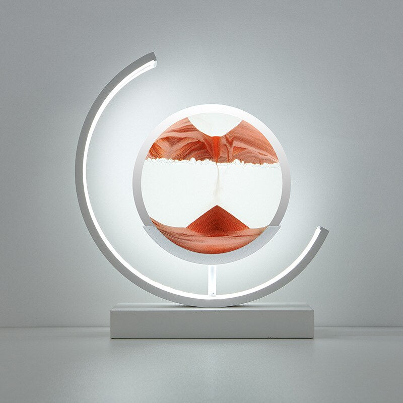 Dynamic Sand Art LED Table Lamp Modern Circular Kinetic Sculpture Adjustable Lighting — Image 9