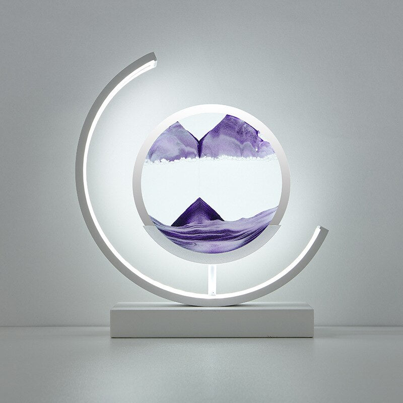 Dynamic Sand Art LED Table Lamp Modern Circular Kinetic Sculpture Adjustable Lighting — Image 11