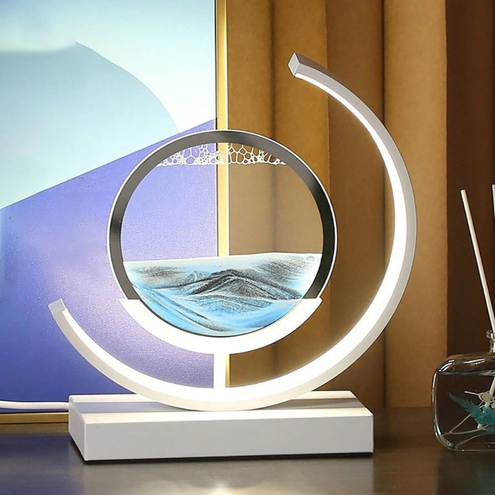 Dynamic Sand Art LED Table Lamp Modern Circular Kinetic Sculpture Adjustable Lighting — Image 13