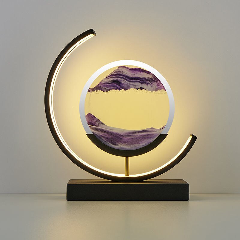Dynamic Sand Art LED Table Lamp Modern Circular Kinetic Sculpture Adjustable Lighting — Image 10