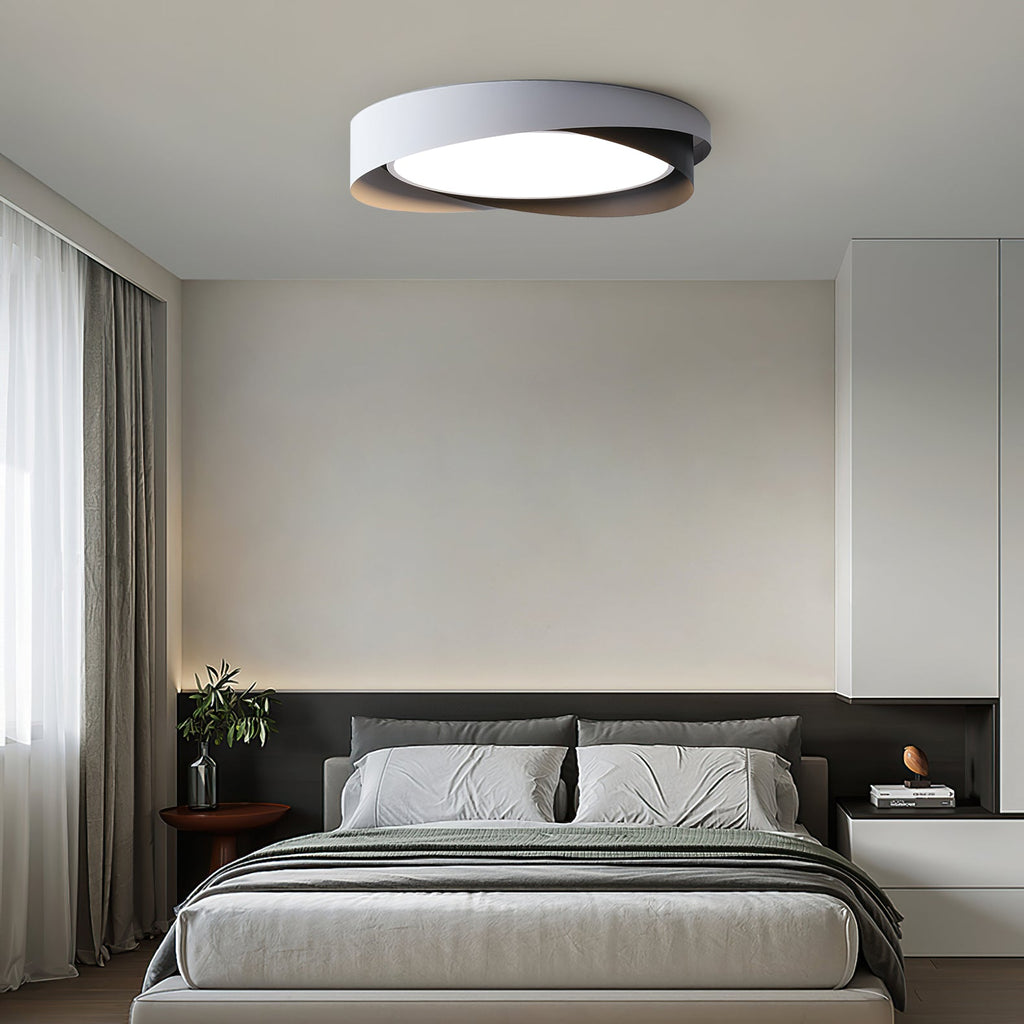 Modern LED Ceiling Light Fixture White Metal Minimalist Design — Image 12