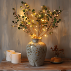LED Lighted Faux Eucalyptus Branches with Warm White Fairy Lights for Home Decor — Image 8