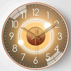 Modern Silent Wall Clock Quartz Movement Decorative Timepiece Gold Glass Metal — Main Image