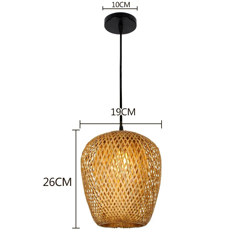 Elegant Bamboo Pendant Light - Natural Woven Design, Adjustable Height, 30cm Diameter — Image 7