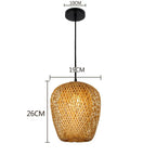 Elegant Bamboo Pendant Light - Natural Woven Design, Adjustable Height, 30cm Diameter — Image 7