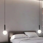 Modern Pendant Light Fixture Glass Globe Adjustable Hanging Lamp Black Gold — Main Image
