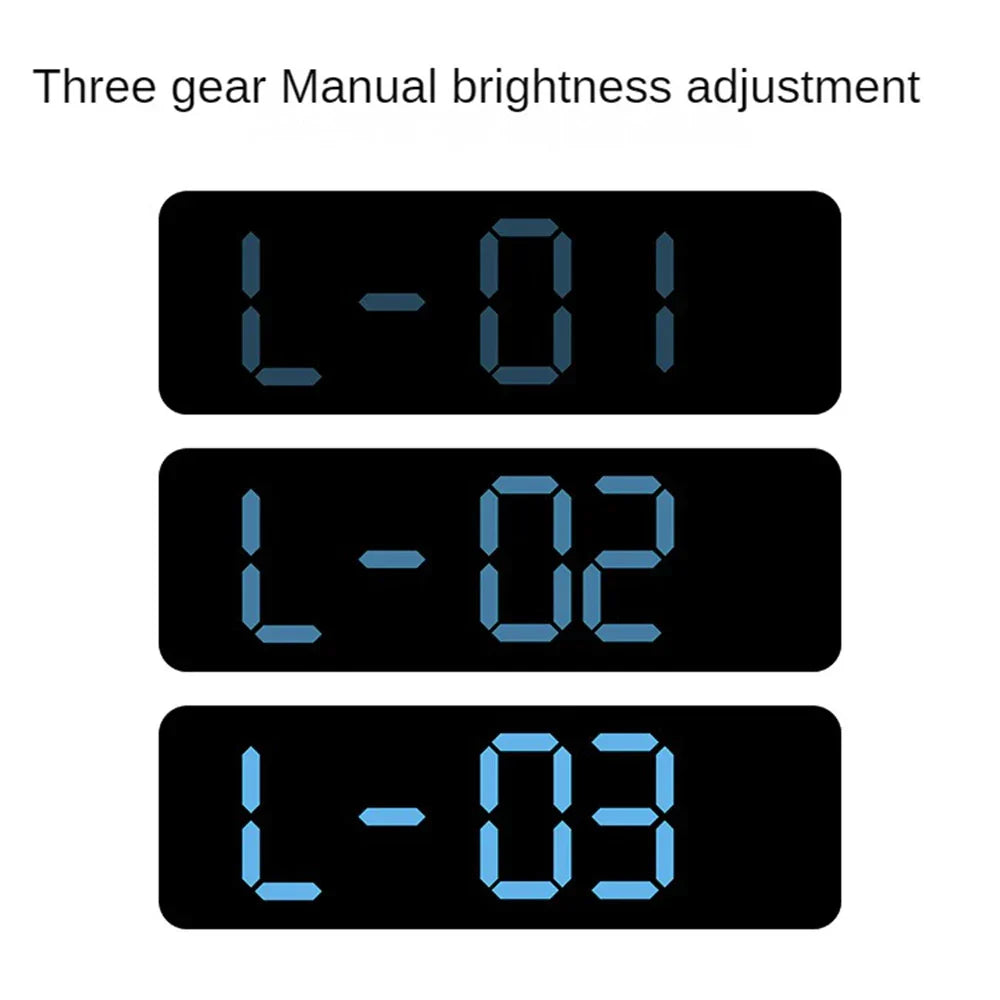 Digital Wall Clock LED Display with Temperature Humidity Dual Alarm Adjustable Brightness Modern Home Decor — Image 5