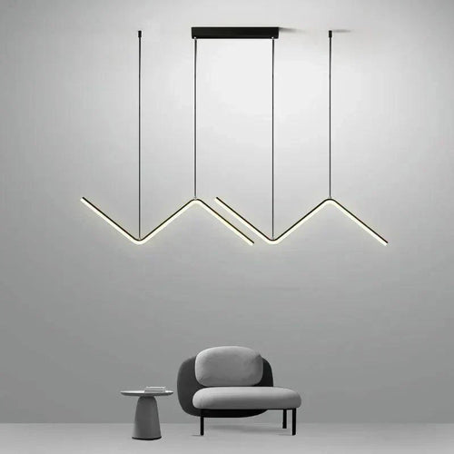 Contemporary LED Pendant Light Fixture - Black, Gold, White, Adjustable, 90cm — Main Image