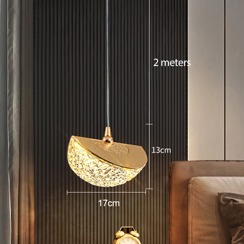Luxury Acrylic Pendant Light Modern Electroplated Ceiling Lamp Gold — Image 4