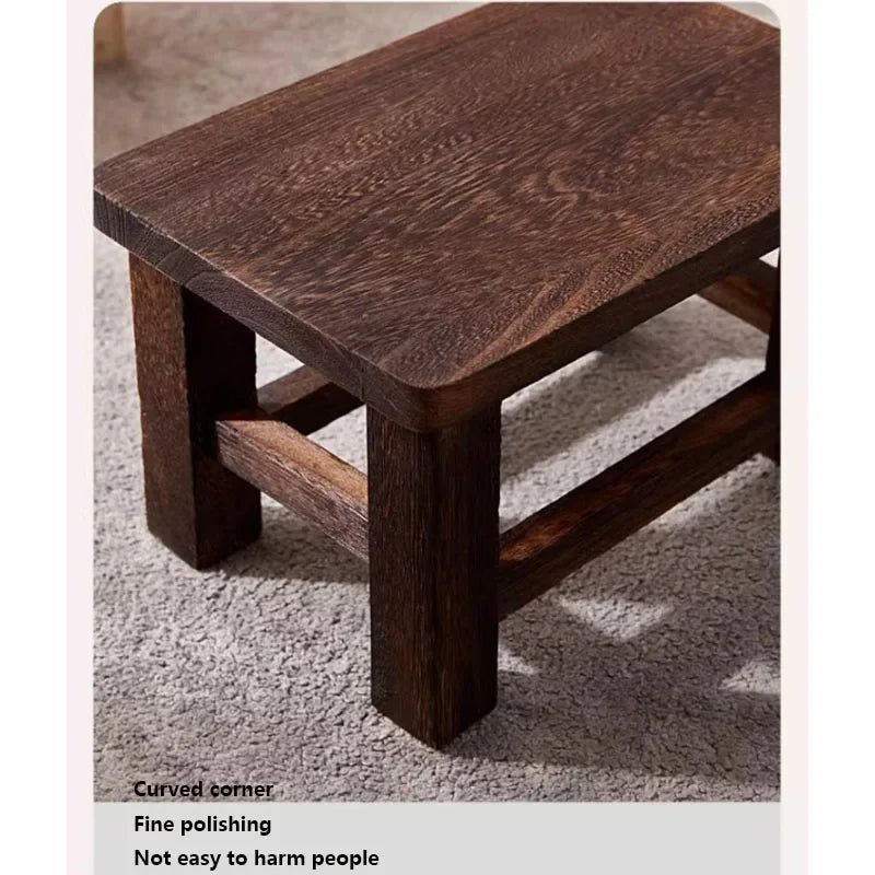 Wooden Step Stool Set 3-Pack Natural Dark Light Finish Solid Wood 30x20x18cm — Image 4