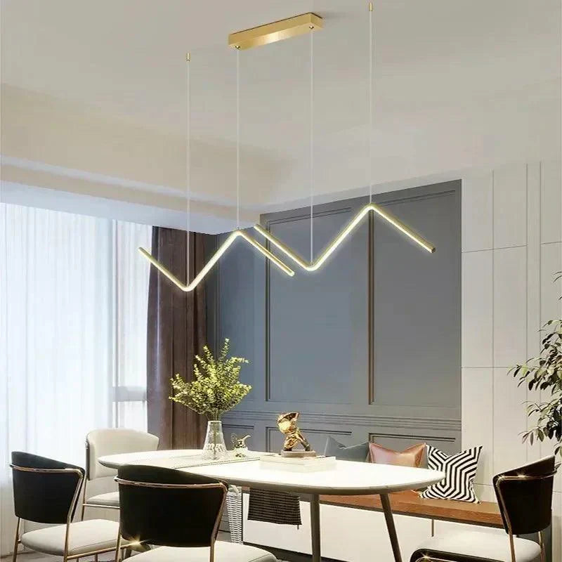 Contemporary LED Pendant Light Fixture - Black, Gold, White, Adjustable, 90cm — Image 3