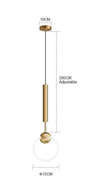 Contemporary LED Pendant Light Fixture Adjustable Hanging Ceiling Lamp Gold Metal — Image 9