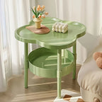 Stylish Cloud-Shaped Side Table with Storage, Beige & Green, 16.1" x 18.9" — Image 4