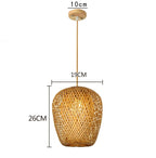 Elegant Bamboo Pendant Light - Natural Woven Design, Adjustable Height, 30cm Diameter — Image 9