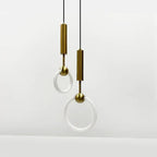Contemporary LED Pendant Light Fixture Adjustable Hanging Ceiling Lamp Gold Metal — Image 4