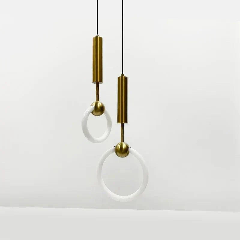 Contemporary LED Pendant Light Fixture Adjustable Hanging Ceiling Lamp Gold Metal — Image 4